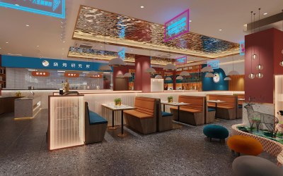 现代火锅店3D模型下载